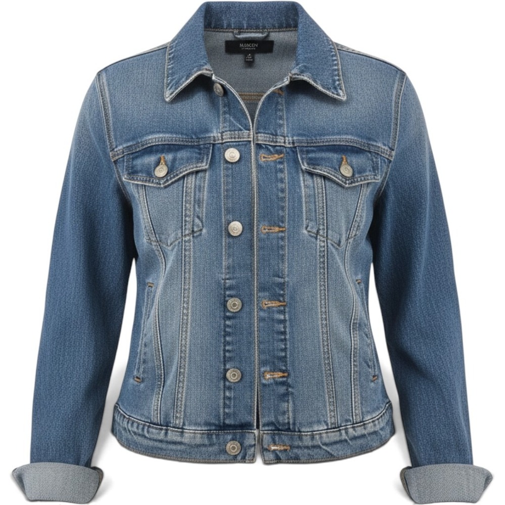 Hudson Denim Jacket Womens S/M Trucker Blue Medium Wash EUC
